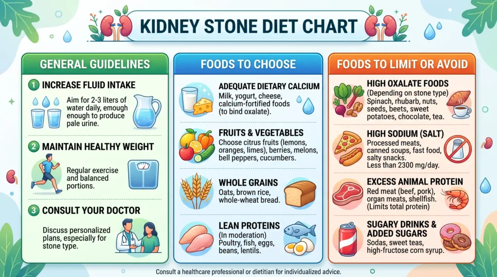 Balanced Diet for Kidney Stone Patients: Kidney Stone Diet Chart